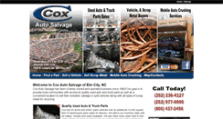 Desktop Screenshot of coxautosalvageinc.com